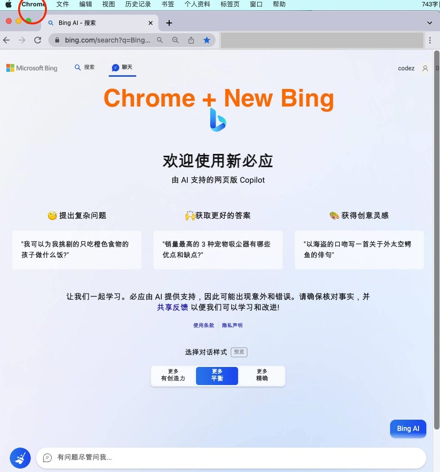 【千源源码】 微软 New Bing 完美聊天机器人源码，支持 ChatGPT 提示词，拥有一致的 UI 体验，国内可用，基本兼容微软 Bing AI 所有功能