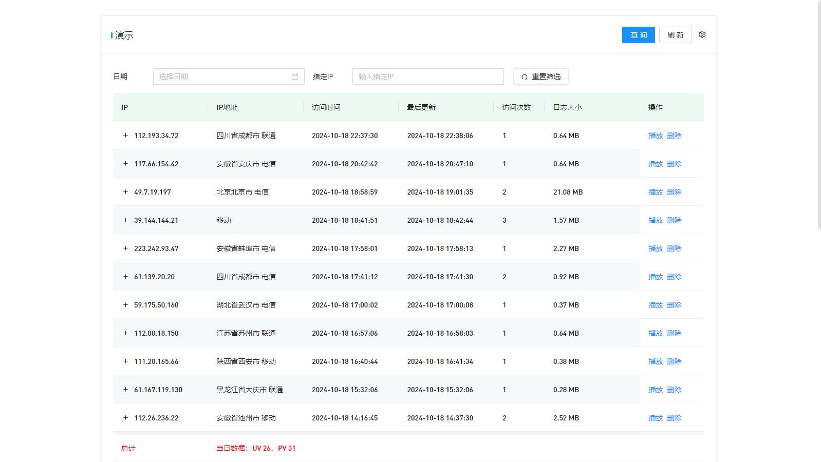 【千源源码】WordPress监控用户行为回放插件