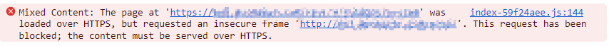 【千源源码】修复HTTPS升级后出现 Mixed Content: The page at ‘https://xxx’ was loaded over HTTPS, but requested an insecure frame ‘http://xxx’. This request has been blocked; the content must be served over HTTPS. 的问题