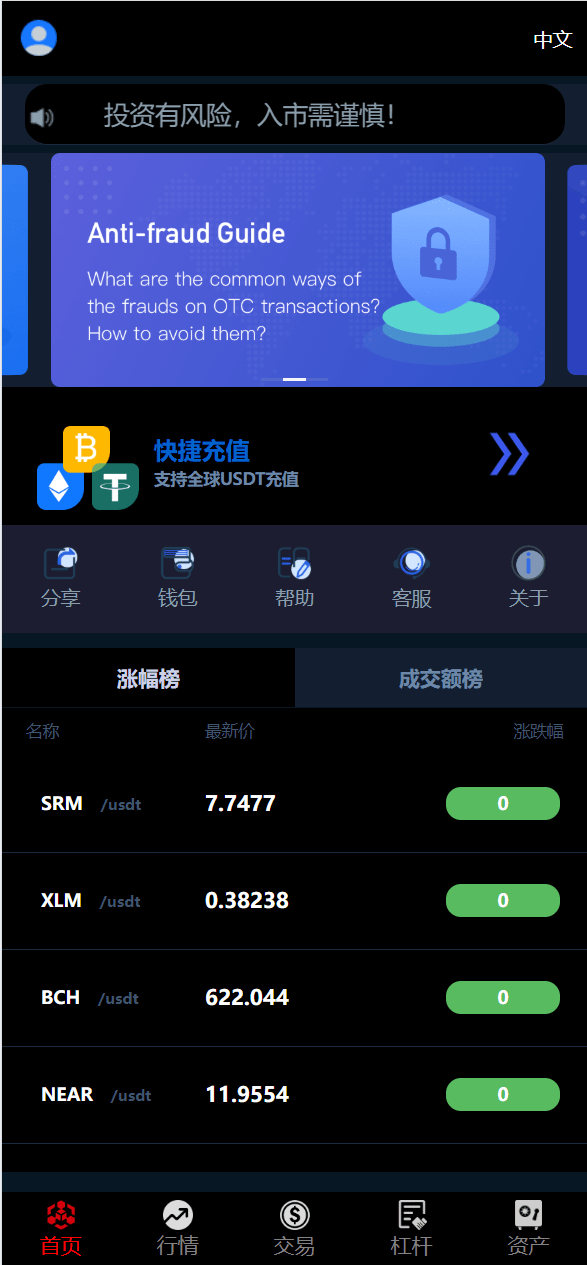【千源源码】全新UI五种语言微盘系统/出海版理财系统/外汇投资理财/虚拟币USDT充值