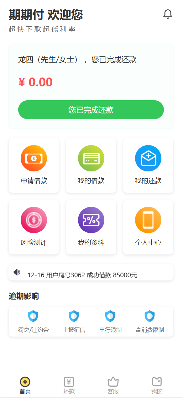 【代售】最新二开期期付贷款系统源码