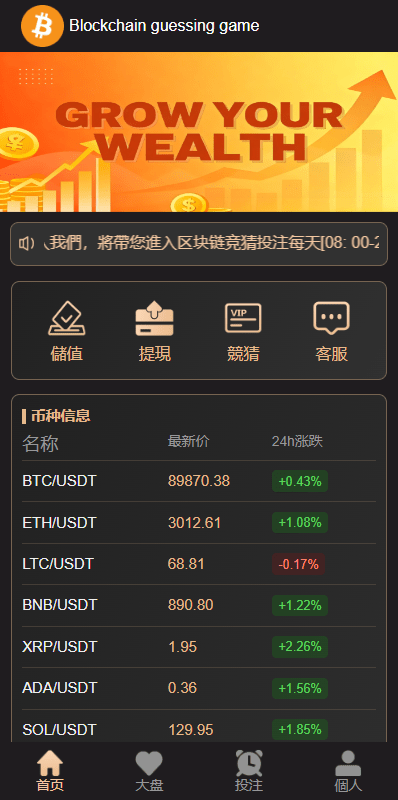 【代售】海外虚拟币竞猜投注/区块链竞猜游戏/开奖预设